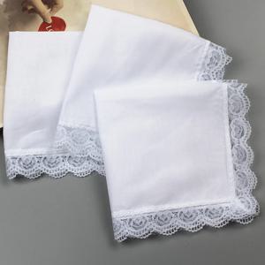 5pcs 100% 코 튼 화이트 손수건 광장 슈퍼 소프트 Hanky ​​레이스 자 수 남자 여자 수건 웨딩 스카프 DIY Acc