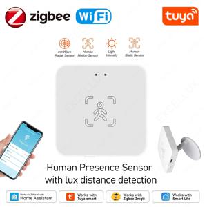 Tuya Wifi Zigbee 인간 존재 센서 MmWave 레이더 탐지기 PIR 모션 센서 휘도 감지 지원 Z2mqtt 홈 어시스턴트
