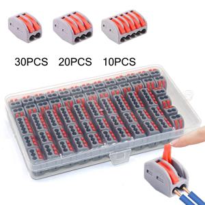 10/60 pcs 와이어 커넥터 2 3 5 핀 전기 케이블 Led 스트립 커넥터 미니 케이지 스프링 범용 컴팩트 빠른 배선 도체