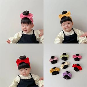 새해 크리스마스 유아 아기 소녀 헤어 액세서리 가발 모자 0-1Y 신생아 어린이 소녀 활 코스프레 머리띠 모자를 쓰고 있죠