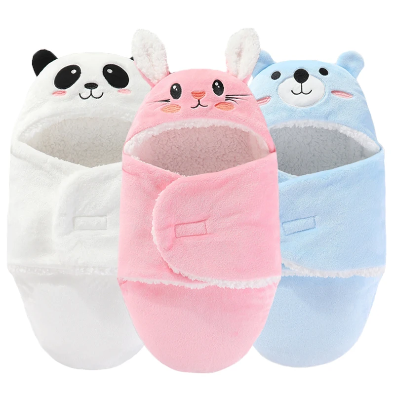 부드러운 아기 침낭 따뜻한 가을, 겨울 신생아 아기 랩 담요 CartoonCocoon 아기 플란넬 아기 Sleepsack 0-9M