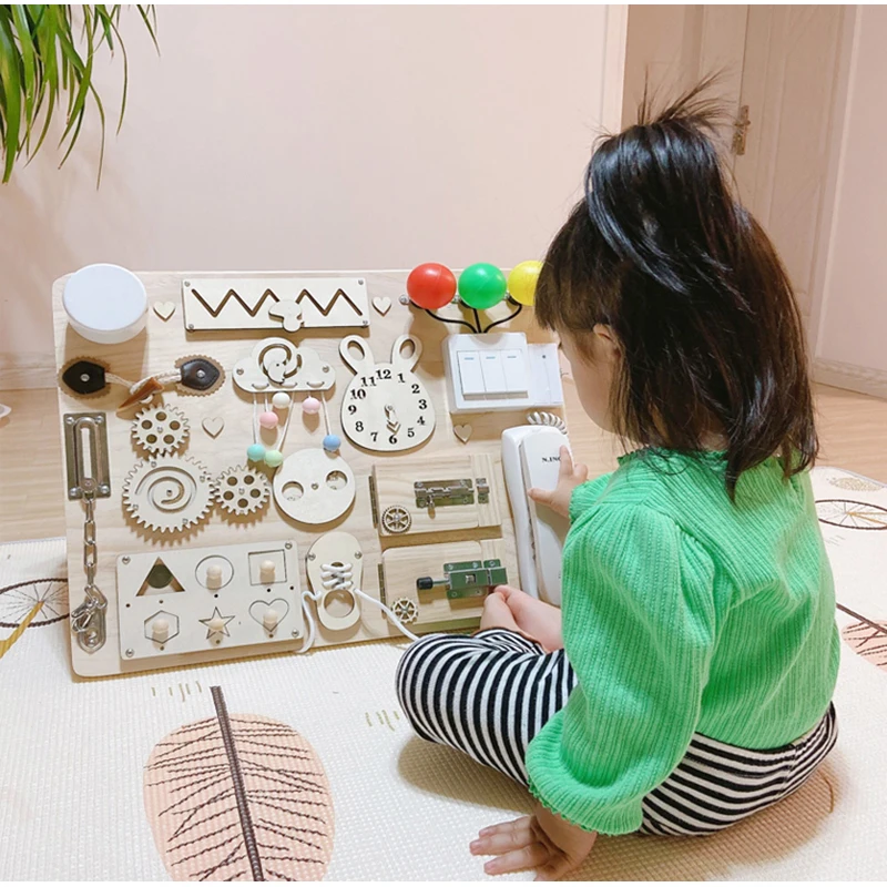 어린이 활동 비지 보드 재료, DIY 액세서리 몬테소리 교육 보조 아기 비지 보드 조기 교육 학습 기술 장난감 부품