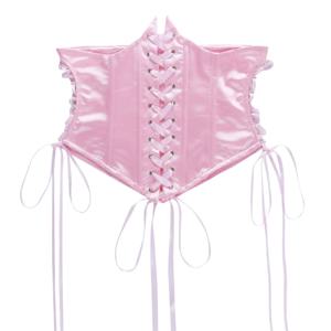 여성 요정 그런지 핑크 쉬폰 미니 드레스 세련된 붕대 코르셋 빈티지 긴 퍼프 슬리브 Sundress 슬래시 넥 신부 들러리 Bodycon