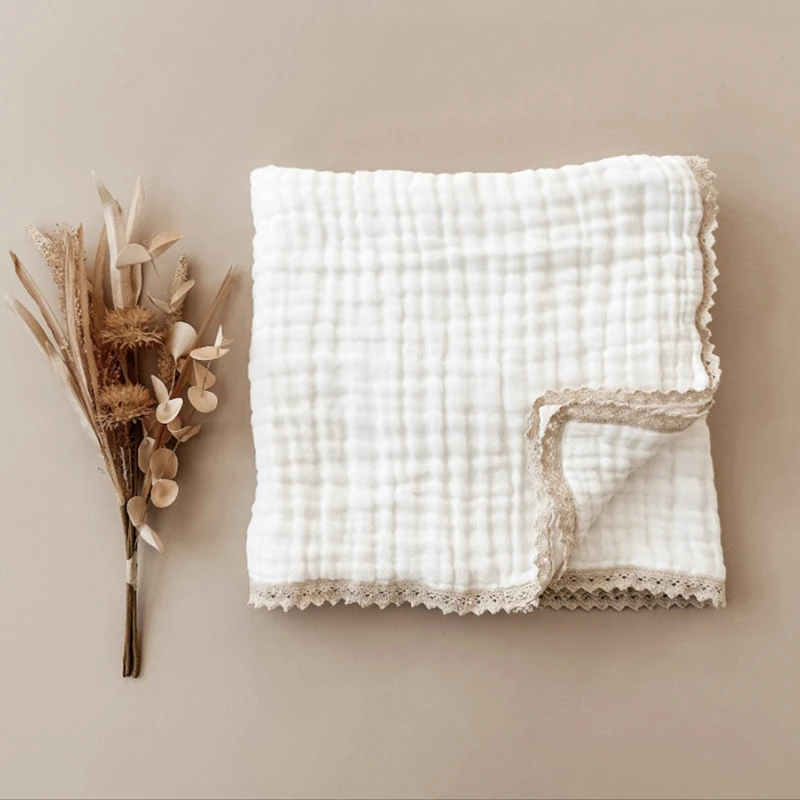 6 레이어 대나무 면화 아기 수신 담요 유아 어린이 Swaddle 랩 담요 잠자는 따뜻한 이불 침대 커버 모슬린 아기 담요
