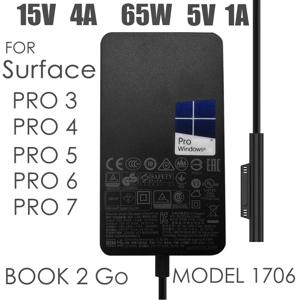 Microsoft Surface Pro 9/8/X/7/6/5/4/3, Surface Laptop 5/Studio/4/Go/3/2/1,Surface Book과 호환되는 노트북 충전기 65W 어댑터