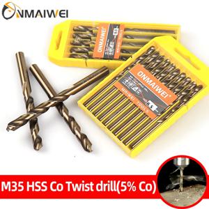 1.0-13mm 코발트 코팅 5/10PCS 트위스트 드릴 비트 세트 목재/금속 구멍 커터 전동 공구 용 HSS M35 건 드릴 비트