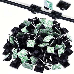 50pcs 접착 케이블 클립 와이어 클립 케이블 와이어 관리 와이어 케이블 홀더 클램프 자동차, 사무실 및 가정용 케이블 타이 홀더