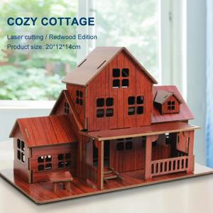3D 나무 퍼즐 모델 게임 아늑한 코티지 DIY 어린이를위한 수제 기계 목조 주택 성인 키트 기계 деревянный конструк