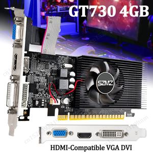 비디오 카드 GT 730 그래픽 카드, HD VGA DVI 포트 PCI-E2.0 16X 컴퓨터 게이밍 그래픽 카드, 음소거 팬 GT610, 1G, 2G, GT730, 4GB DDR3