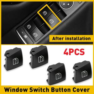 4Pcs 자동차 파워 윈도우 스위치 버튼 커버 캡 블랙 메르세데스-벤츠 C-Klasse W204 S204 W212 A207 A-Klasse W176 W246 C117 X166