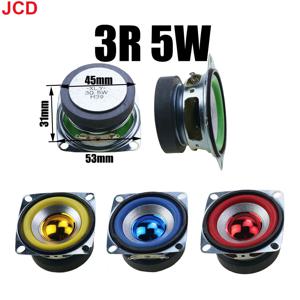 JCD 1pcs 3Ohm 5W 53MM 블루투스 오디오 라디오 스피커 45mm 외부 자기 스피커 폼 노란색 파란색 빨간색 녹색 가장자리 밝은 모자