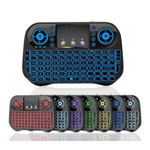 블루투스 무선 미니 키보드 백라이트 2.4G USB 영어 러시아어 프랑스어 스페인어 포르투갈어 아랍어 히브리어 안드로이드 TV 박스 PC 용