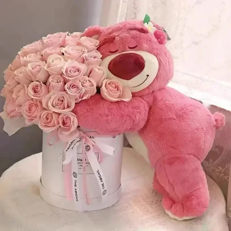디즈니 토이 스토리 Lotso 귀여운 곰 딸기 소파 플러시 베개 인형 장난감 어린이 소녀 친구 축제 생일 선물 90cm