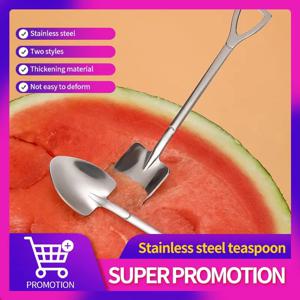 아이스크림 디저트 식기 스쿠프 커트레이 세트용 크리에이티브 커피 스푼, 스테인리스 스틸 티스푼 삽 스푼, 세트당 4 개
