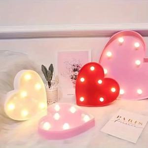 LED 글자 러브 하트 조명, 프로포즈 결혼 로맨틱 고백 장면, 분위기 장식 모양 조명, 1 개