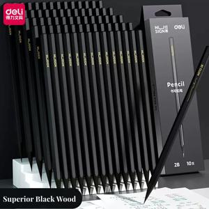 검은 나무 흑연 연필 세트 HB 2B 검은 리드 사무실 쓰기 연필 10pcs 팩 선물 문구