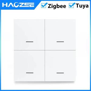 Tuya 스마트 ZigBee 스위치 4 갱 시나리오 12 장면 스위치 푸시 버튼 컨트롤러 지원 DeCONZ Zigbee2mqtt 홈 어시스턴트