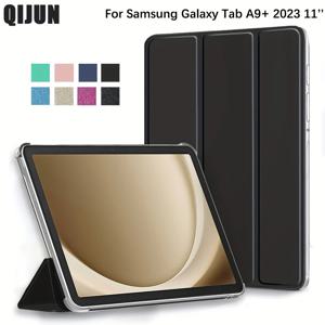 삼성 갤럭시 탭 A9 플러스 11 인치 플립 삼중 스탠드 커버 탭 А9 + 2023 SM-X210 X216B PU 가죽 케이스 자동 수면 웨이크