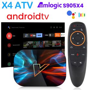 VONTAR ATV 안드로이드 TV 11.0 스마트 TV 박스, Amlogic S905X4 지지대, 구글 보이스 입력, 4K AV1, 1000M LAN, 와이파이 DDR3, 4GB EMMC 32G/