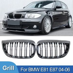Pulleco For BMW E81 E87 120d 120i 130i 자동차 그릴 전면 신장 그릴 레이싱 그릴 광택 블랙 그릴 2004-2006 자동 ABS 그릴