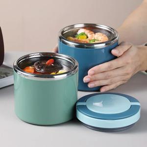 스테인레스 스틸 식품 열 항아리 진공 컵 수프 그릇 도시락 상자 손잡이 휴대용 봉인 된 도시락 상자 보온병 보관 용기