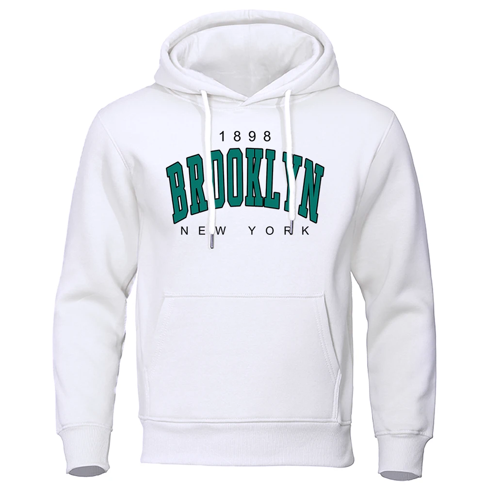 1898 Brooklyn New York Printed Mens Hoody 창의력 Crewneck 의류 패션 특대 스웨터 Fashio Crewneck 까마귀 남성