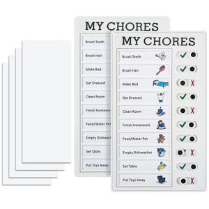 5Pcs 빈 카드가있는 1Pcs 어린이 Chore 차트, 일상 계획을위한 분리형 Cardstock 작업 목록이있는 플라스틱 체크리스트 보드