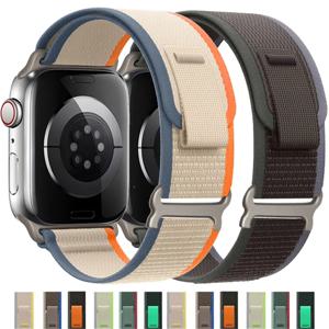 Apple Watch 용 스트랩 10 42 46MM 45mm Ultra2 49mm 44 40mm 41 42mm 38mm 45 44mm iwatch 시리즈 용 트레일 루프 밴드 9 8 7 3 se