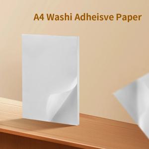 A4 와시 종이 셀프 접착 핸드 계정 재료 스티커, 레이저 잉크젯 인쇄, 반투명 DIY 일본 종이 브래지어