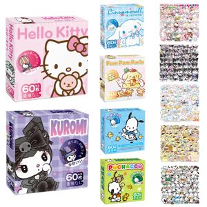 60Pcs Sanrio 헬로 키티 Kuromi Cinnamoroll Pochacco 스티커 어린이를위한 소녀 DIY 노트북 전화 일기 귀여운 만화 Sanrio 스티커