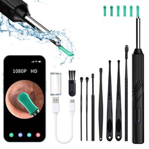 귀지 제거제 청소 도구 미니 카메라가있는 귀 내시경 USB C 충전 Earpick 건강 관리 세트 iPhone Android 최고의 선물