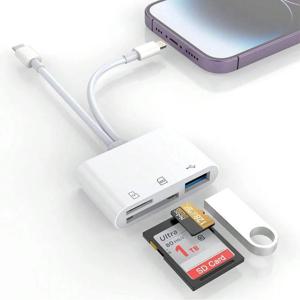 SD 카드 리더기 5-in-1 Lightning/Type C - USB 3.0/SD/TF 카드 어댑터, iPhone iPad MacBook Samsung Andro용 메모리 카드 리더기