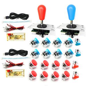 2 PlayersArcade 게임 Diy 세트 조이스틱 키트 클리어 푸시 버튼 제로 지연 Usb 보드 컨트롤러 인코더 Pc Raspberry Pi Mame Neo Geo