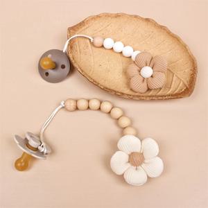 귀여운 아기 실리콘 꽃 젖꼭지 체인 신생아 아기 액세서리 젖꼭지 클립 젖꼭지 체인 Teether 손실 방지 체인