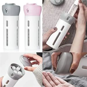 4 In 1 휴대용 여행용 액체 디스펜서 병 향수 샴푸 컨디셔너 로션 용 리필 가능 누출 방지 여행용 용기