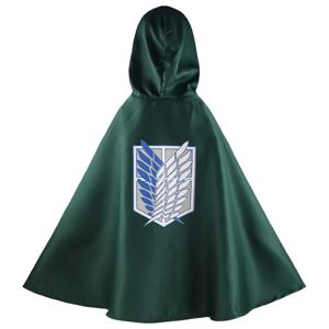 타이탄 코스프레 의상에 대한 성인 애니메이션 공격 모자와 거대한 망토 Shingeki No Kyojin 스카우트 군단 Green Cape Mens Clothes