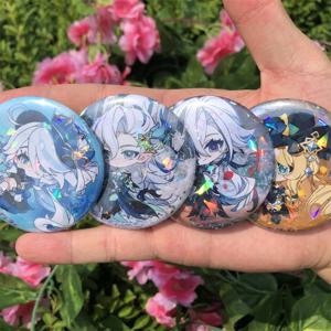 Genshin Genshin Impact Neuvillette Lyney Furina 배지 코스프레 의상 게임 애니메이션 액세서리 Tinplate 펜던트
