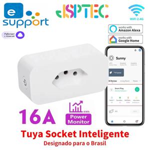 eWeLink 16A 브라질 표준 WiFi 스마트 플러그(전원 모니터 포함) 스마트 라이프 APP 스마트 소켓 음성 작업 Google 홈 Alexa