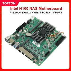 2025 Topton 12세대 Intel N100 4*2.5G i226 NAS 마더보드 6베이 6*SATA3.0 소프트 라우팅 1*DDR5 4800MHz 방화벽 ITX 메인보드