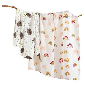 1PC 코 튼 모슬린 담요 120*110cm 2 레이어 신생아 아기 목욕 타올 랩 모슬린 Swaddle 담요 도매 Dropshipping