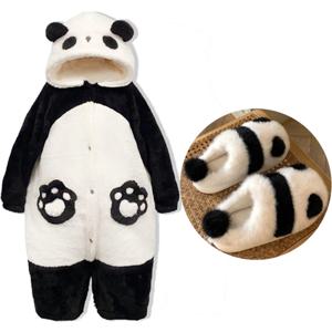 겨울 unisex 팬더 가운 의상 onesies kigurumi unicron 코스프레 잠옷 성인 잠옷 동물 잠옷 점프 슈트 애니메이션
