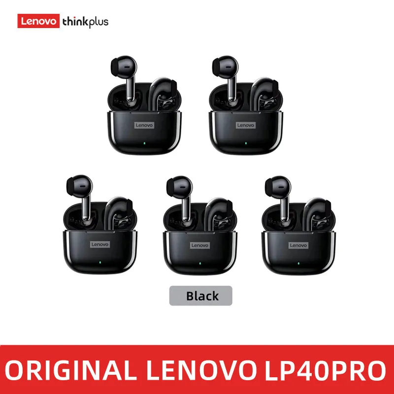 기존 Lenovo LP40 Pro TWS 이어폰 무선 Bluetooth 5.1 스포츠 소음 감소 헤드폰 터치 컨트롤 250mAH 2022 신규