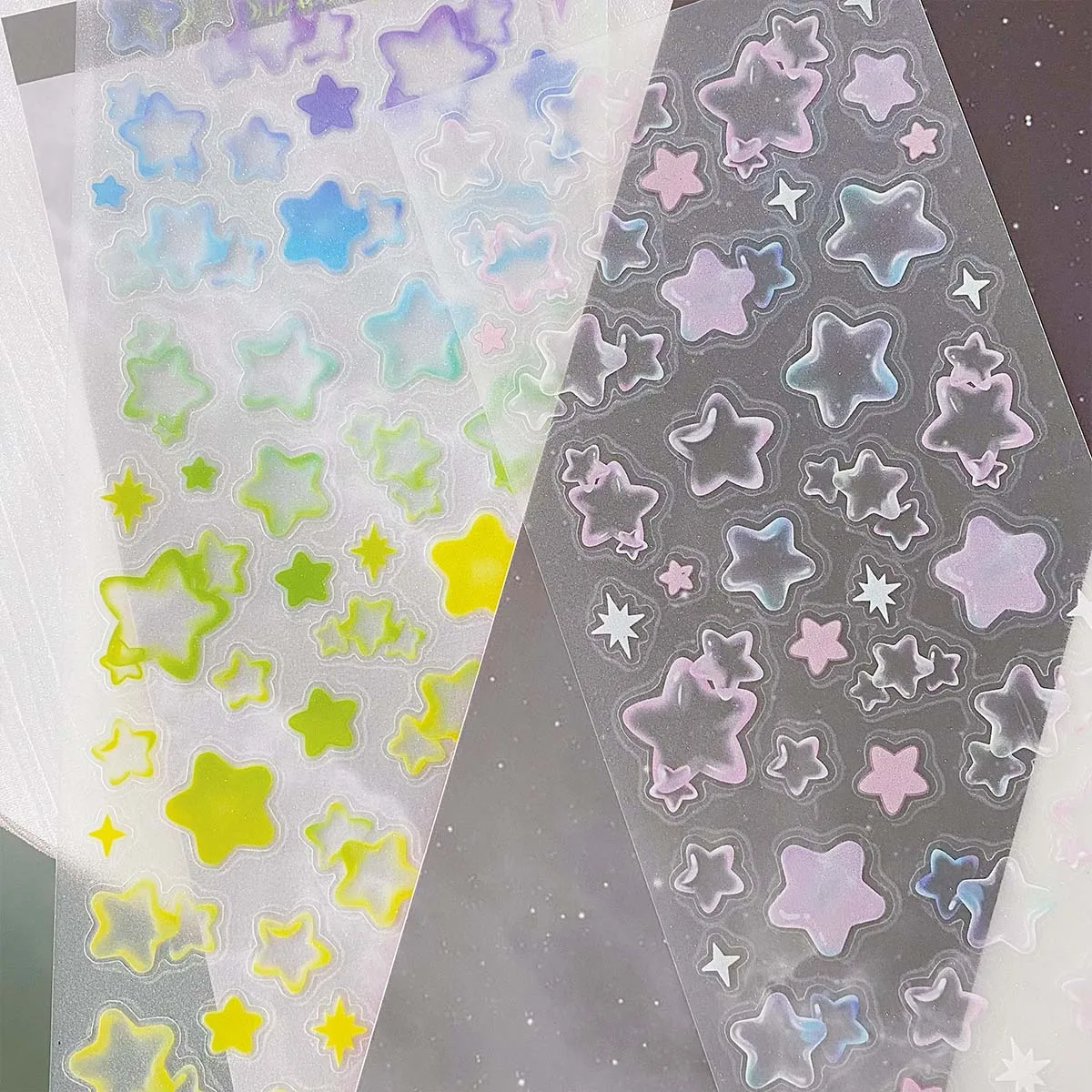 별 데칼 스티커 스크랩북 편지지 하트 스티커 애완 동물 버블 데코 스티커 DIY 저널 플래너