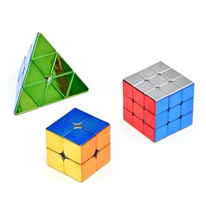 Shengshou 금속 자기 3X3 매직 스피드 큐브 스티커가없는 전문 Fidget 장난감 Sengso 전설 전기 도금 Cubo Magico 퍼즐