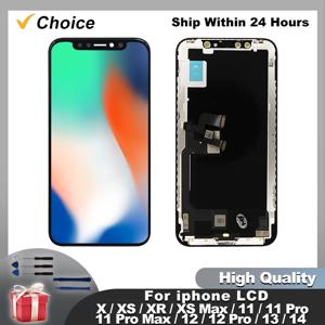 AAAA + 아이폰 X XR XS 맥스 LCD 12 13 프로 맥스 터치 스크린, 디스플레이 12 13 미니 14 14 플러스 15 LCD 부품