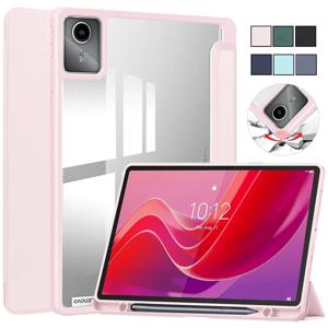 Lenovo Xiaoxin Pad 2024 Tab M11 용 태블릿 케이스 11 인치 Trifold 연필 홀더 아크릴 백 플립 스탠드 킥 스탠드 충격 방지 커버
