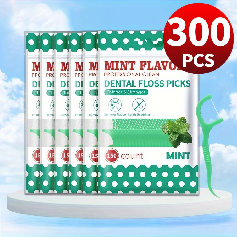 300PCS/150PCS/50PCS - 민트 치실 스틱 - 치간 청소 도구