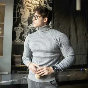 새로운 남성 터틀넥 스웨터 가을 니트 스트라이프 streetwear 따뜻한 긴팔 풀오버 솔리드 컬러 기본 스타일 캐주얼상의