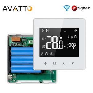 AVATTO Tuya WiFi/ZigBee 저전력 배터리 Alexa Google Home Alice 용 스마트 온도 조절기 수성 가스 보일러 온도 컨트롤러