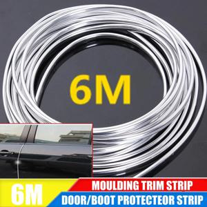 6M 자동차 도어 크롬 몰딩 트림 스트립 엣지 스크래치 가드 보호기 커버 스트립 롤 크롬 스타일링 몰딩 트림 스트립